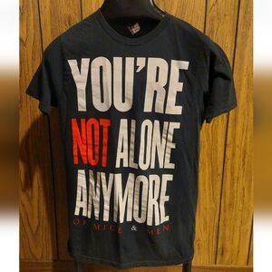 Of Mice And Men Shirt 2013 Your Not Alone Anymore Black Medium